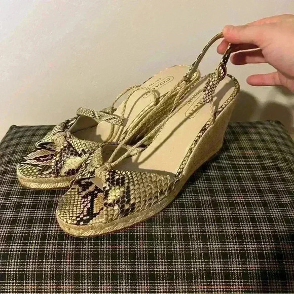 Coach Snakeskin Wedges - Picture 1 of 6